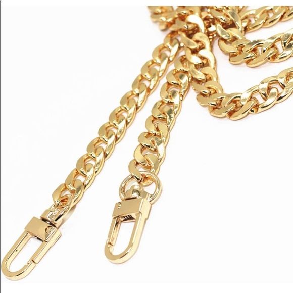 Gold Flat Chain Replacement crossbody Strap designer style upgrade - Picture 2 of 3